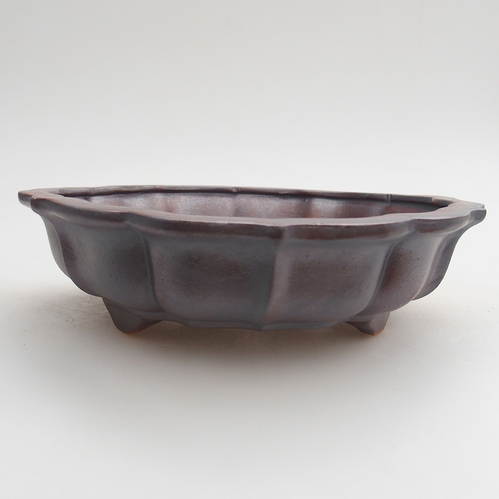 Bol à bonsaï en céramique 18 x 18 x 4,5 cm, couleur métal