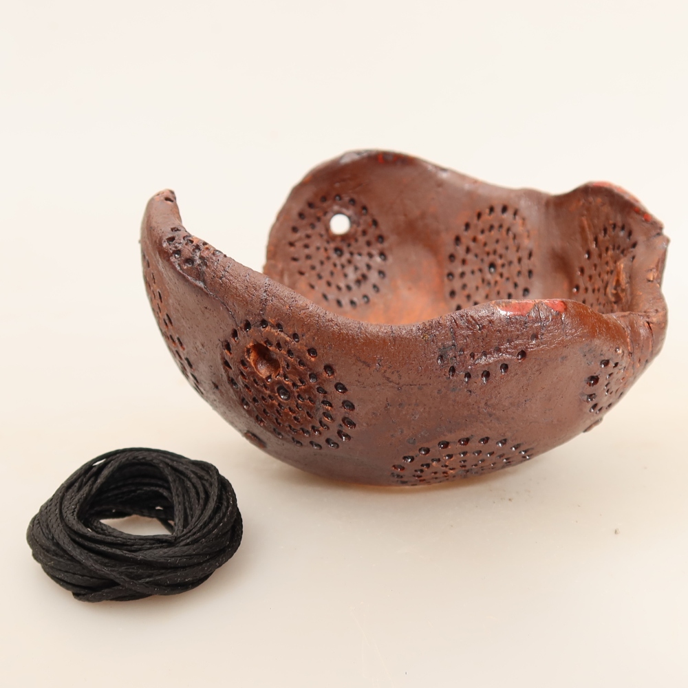 Coquille en céramique pour kokedama, 10 x 10 x 6,5 cm, couleur marron