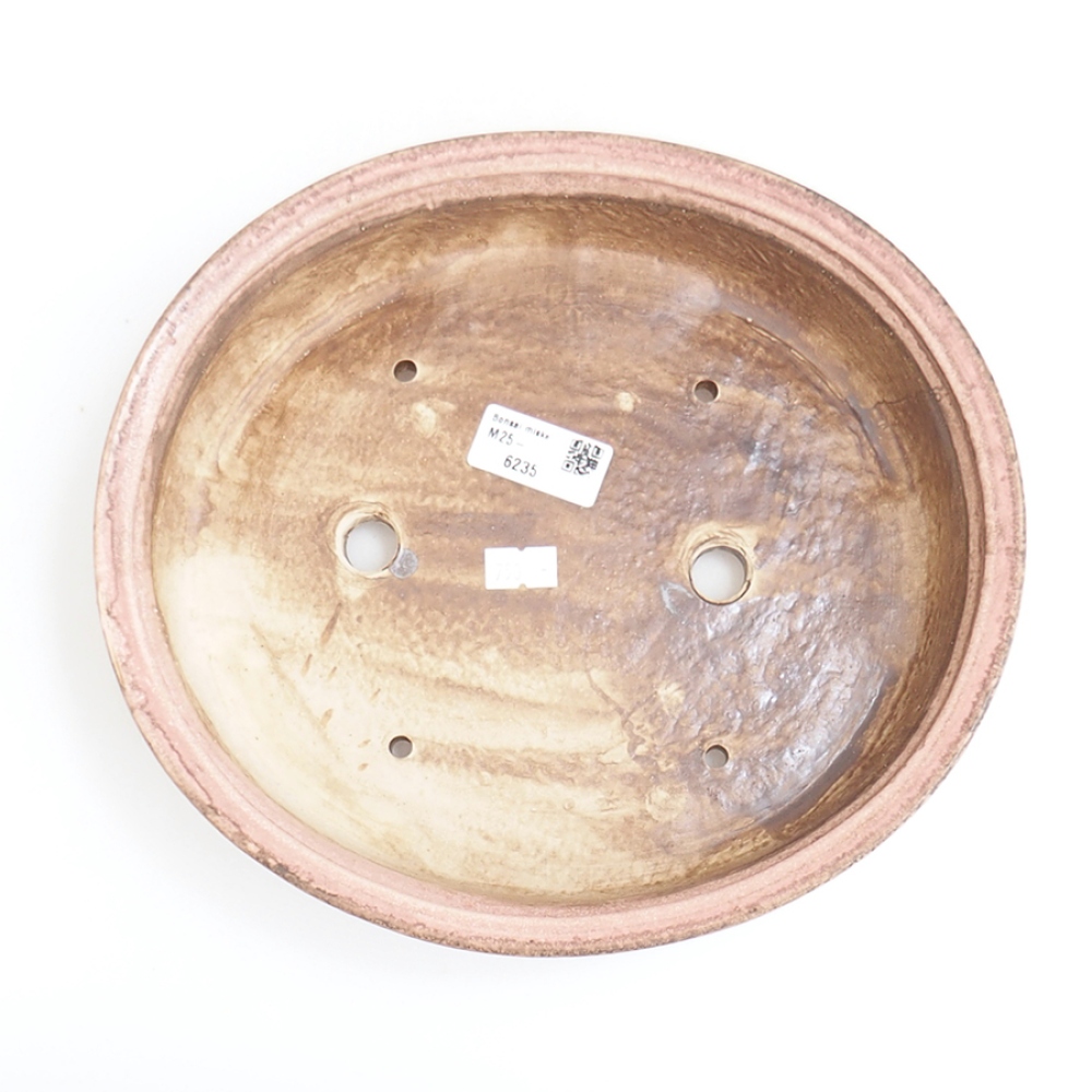 Bol à bonsaï en céramique 25,5 x 23 x 5,5 cm, rose