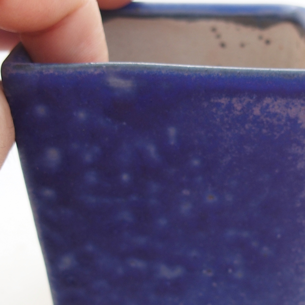 Bol à bonsaï en céramique 7 x 7 x 9,5 cm, couleur bleu