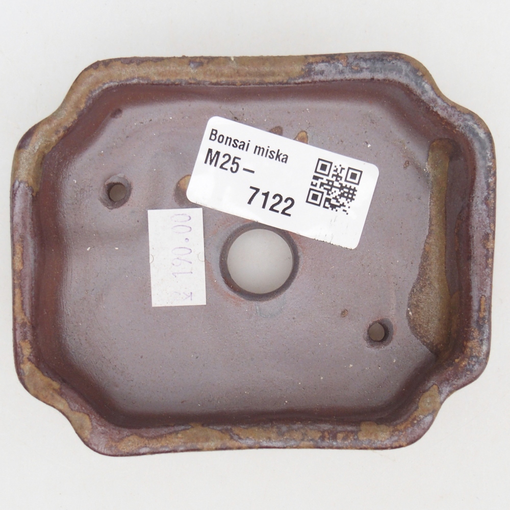 Bol à bonsaï en céramique 10 x 8,5 x 2,5 cm, brun
