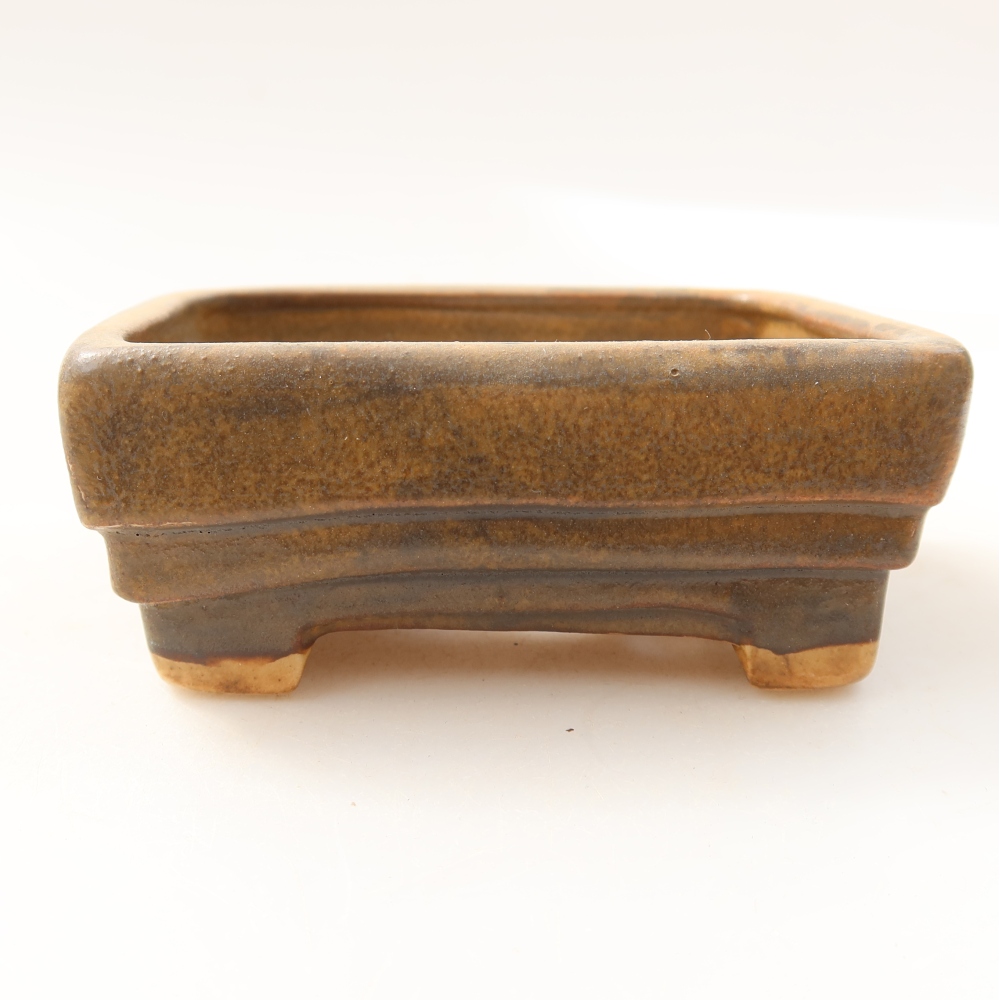 Bol à bonsaï en céramique 9,5 x 7,5 x 3,5 cm, brun