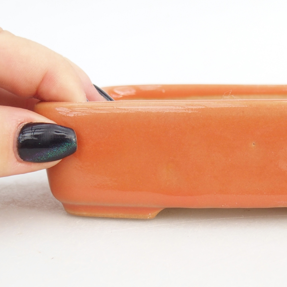 Bol à bonsaï en céramique 12,5 x 9,5 x 3,5 cm, orange