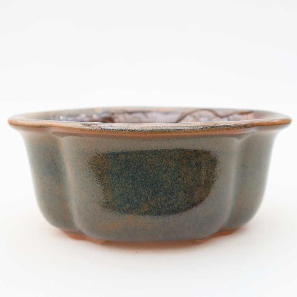 Pot à bonsaï en céramique 13,5 x 11 x 6 cm, couleur marron