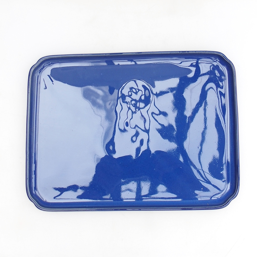 Bol en céramique H07 - 28 x 19 x 1,5 cm - brun