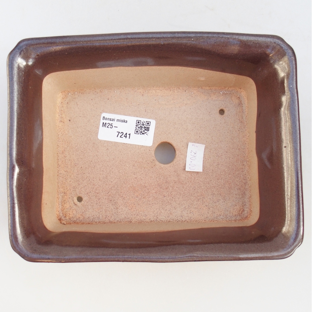Bol à bonsaï en céramique 18 x 14 x 7 cm, couleur métal