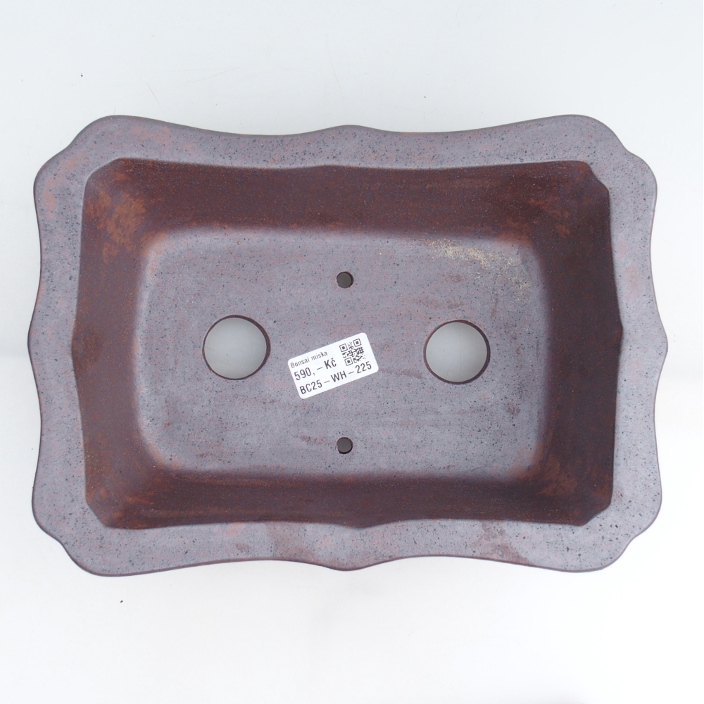 Bol à bonsaï en céramique 27,5 x 19 x 8 cm, couleur métal