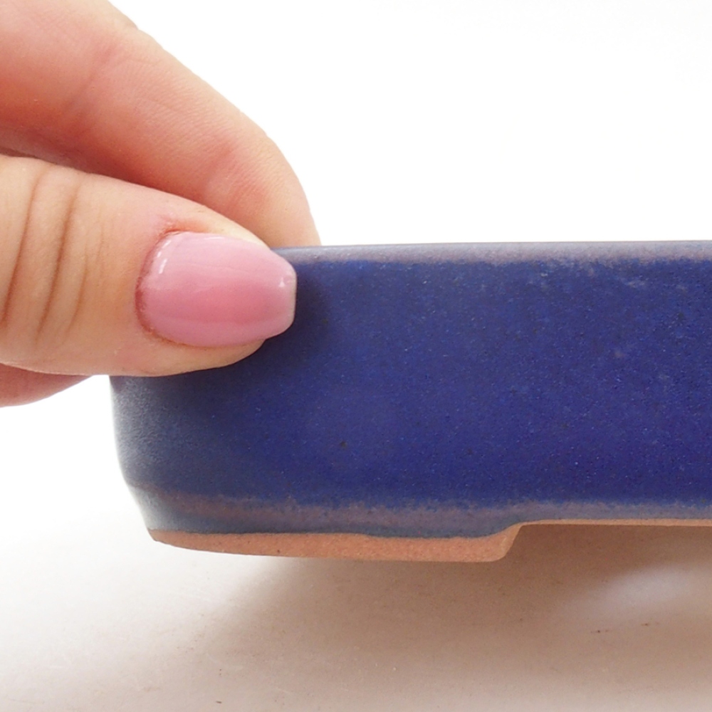 Bol à bonsaï en céramique 16 x 11 x 3,5 cm, couleur bleu