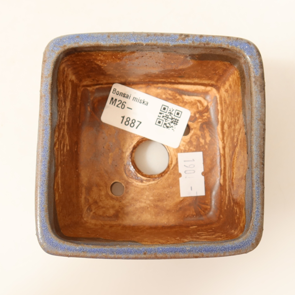 Bol à bonsaï en céramique 8,5 x 8,5 x 5,5 cm, couleur bleu