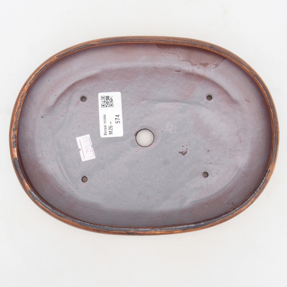 Bol à bonsaï en céramique 22 x 17 x 3 cm, rose