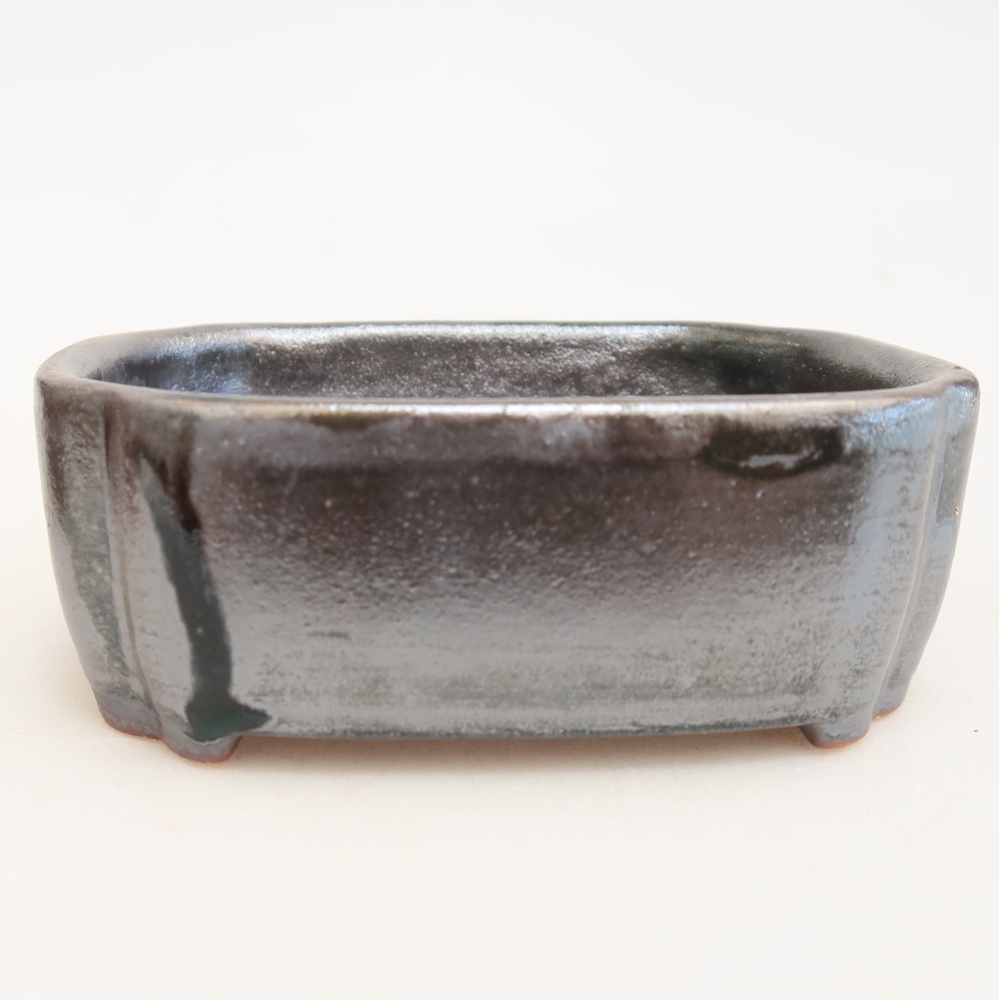 Pot à bonsaï en céramique 10,5 x 8 x 4 cm, couleur métallique