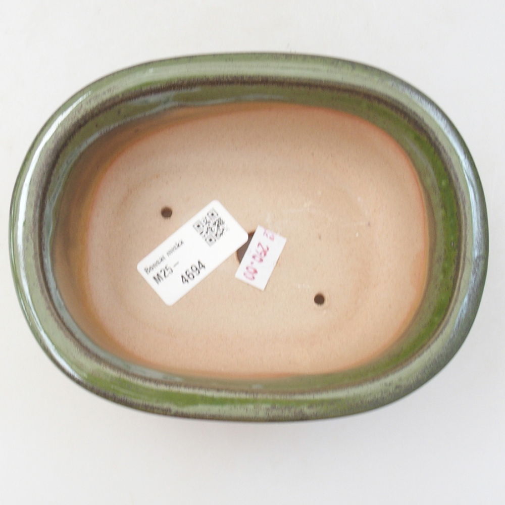 Bol à bonsaï en céramique 15,5 x 12 x 5,5 cm, vert