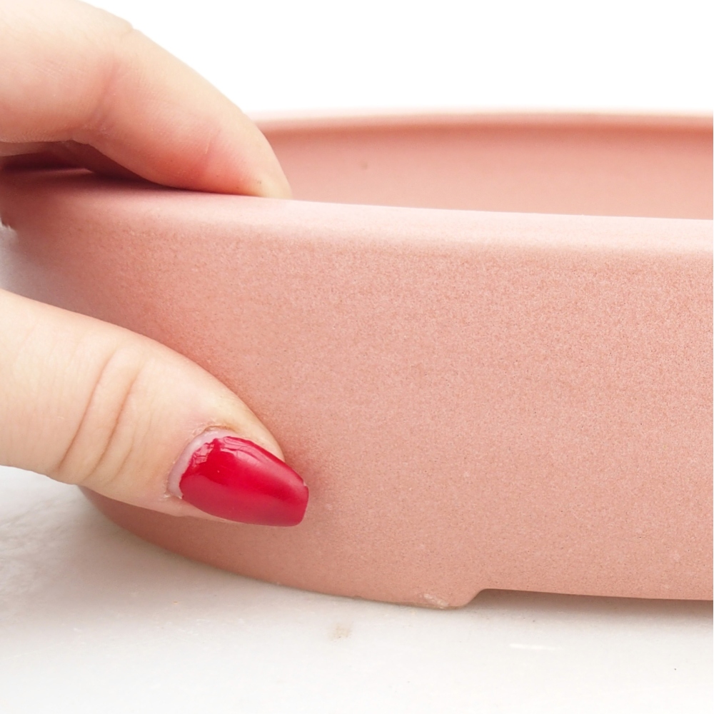 Bol à bonsaï en céramique 27 x 21 x 5 cm, rose