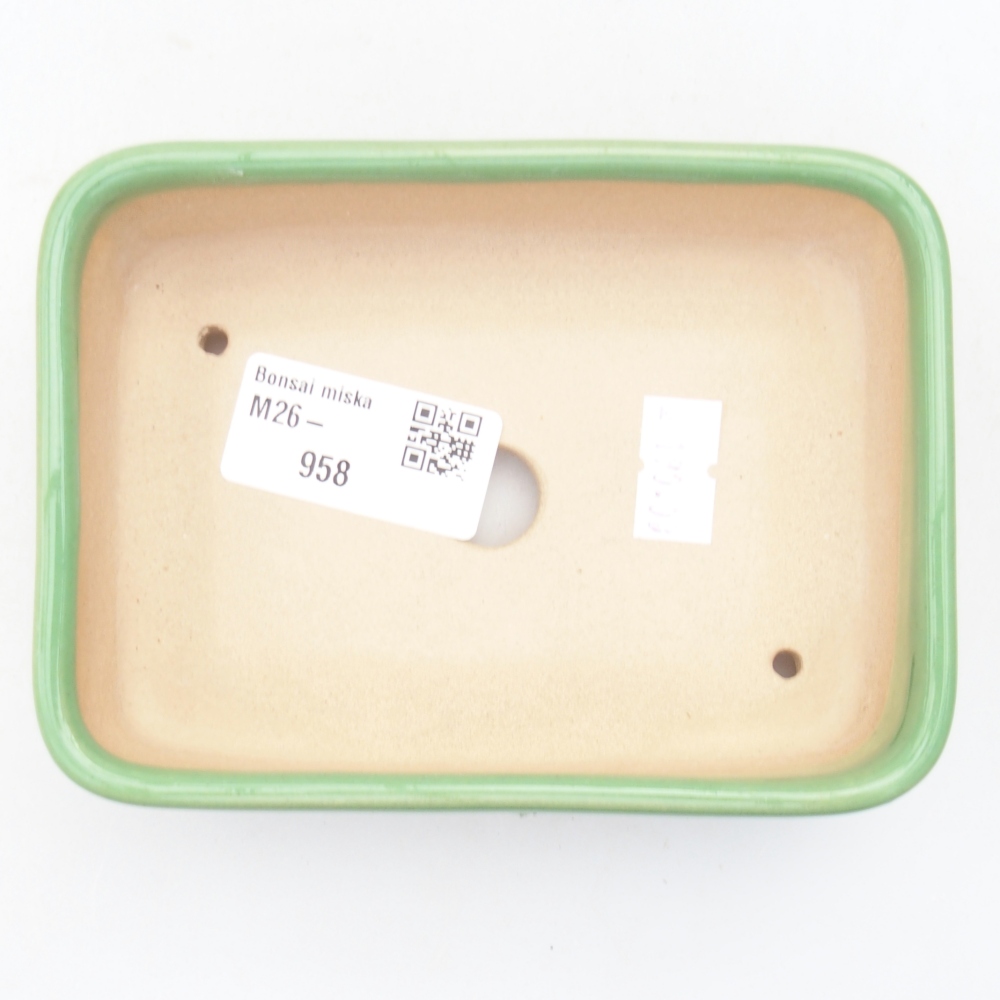 Bol à bonsaï en céramique 12,5 x 9 x 3,5 cm, vert