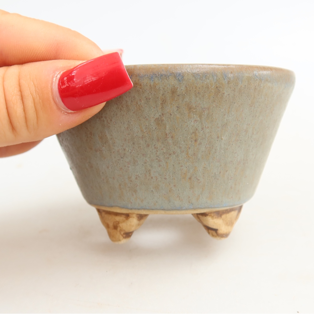 Bol à bonsaï en céramique 8,5 x 8,5 x 5 cm, couleur bleu