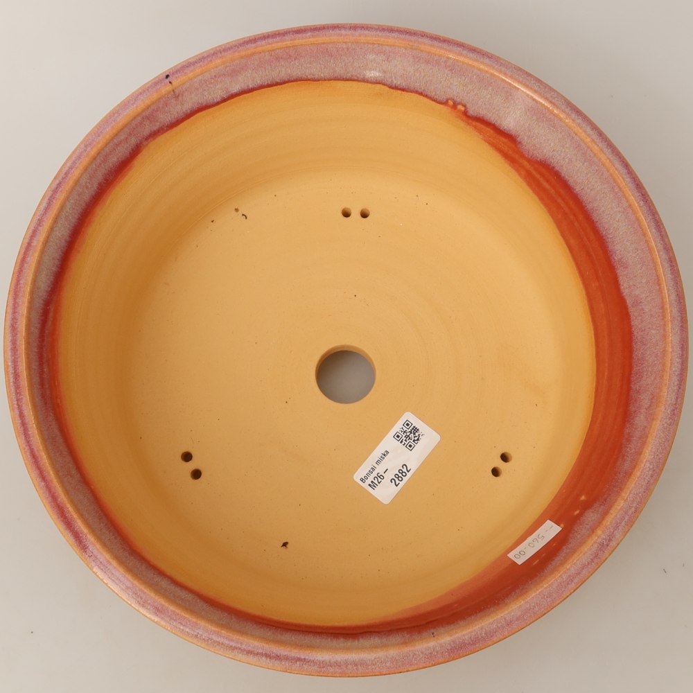 Pot à bonsaï en céramique 27 x 27 x 9 cm, couleur rose