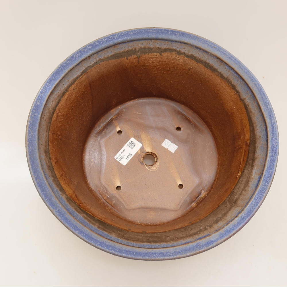 Pot à bonsaï en céramique 29 x 29 x 12 cm, couleur bleue