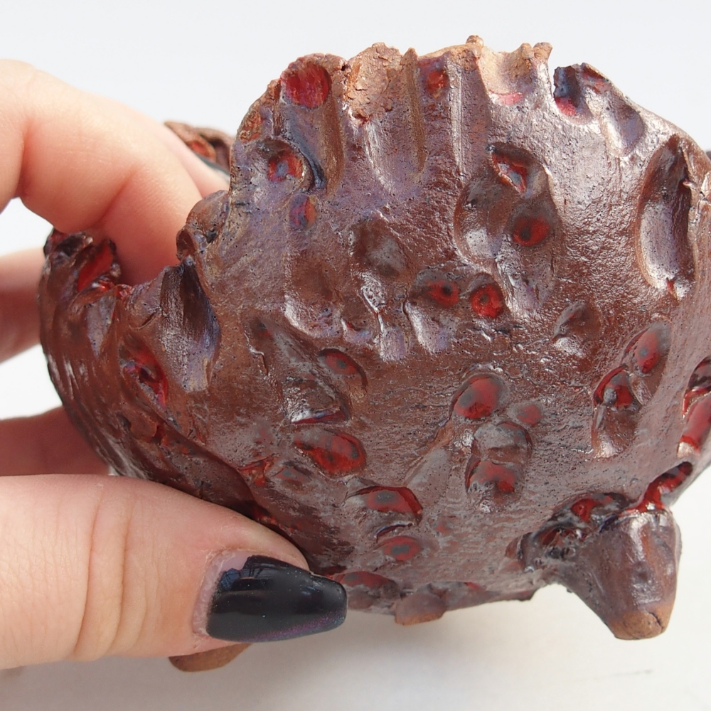 Coquille en céramique 10 x 9,5 x 8 cm , couleur marron