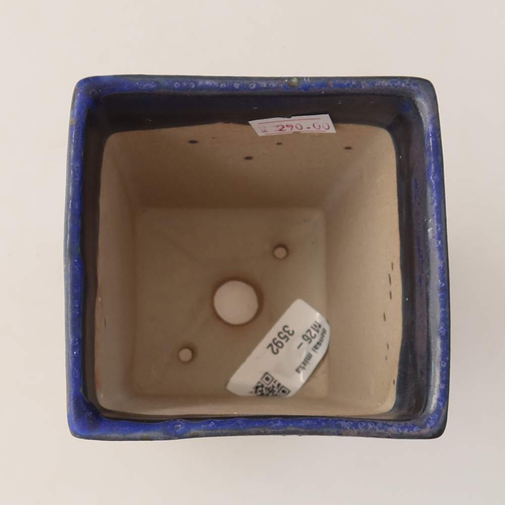 Bol à bonsaï en céramique 9 x 9 x 12,5 cm, couleur bleu