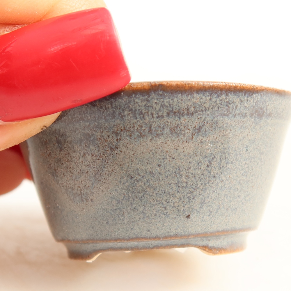 Pot à bonsaï en céramique 4,5 x 4,5 x 2,5 cm, couleur grise