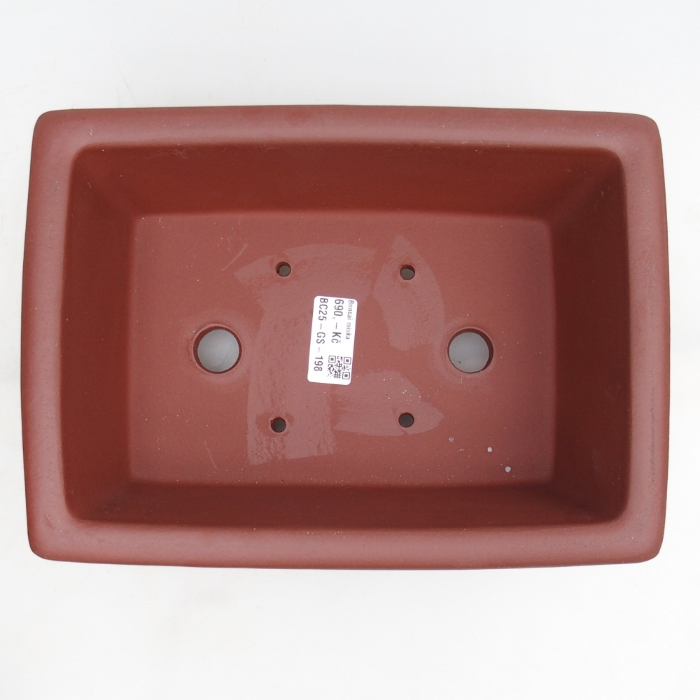 Bol à bonsaï en céramique 26 x 18,5 x 9 cm, couleur brique