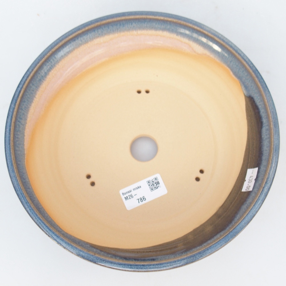 Bol à bonsaï en céramique 22 x 22 x 6 cm, couleur bleu