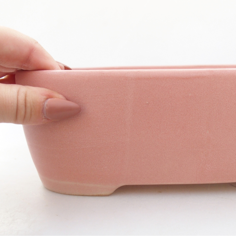 Bol à bonsaï en céramique 23 x 18 x 7,5 cm, rose