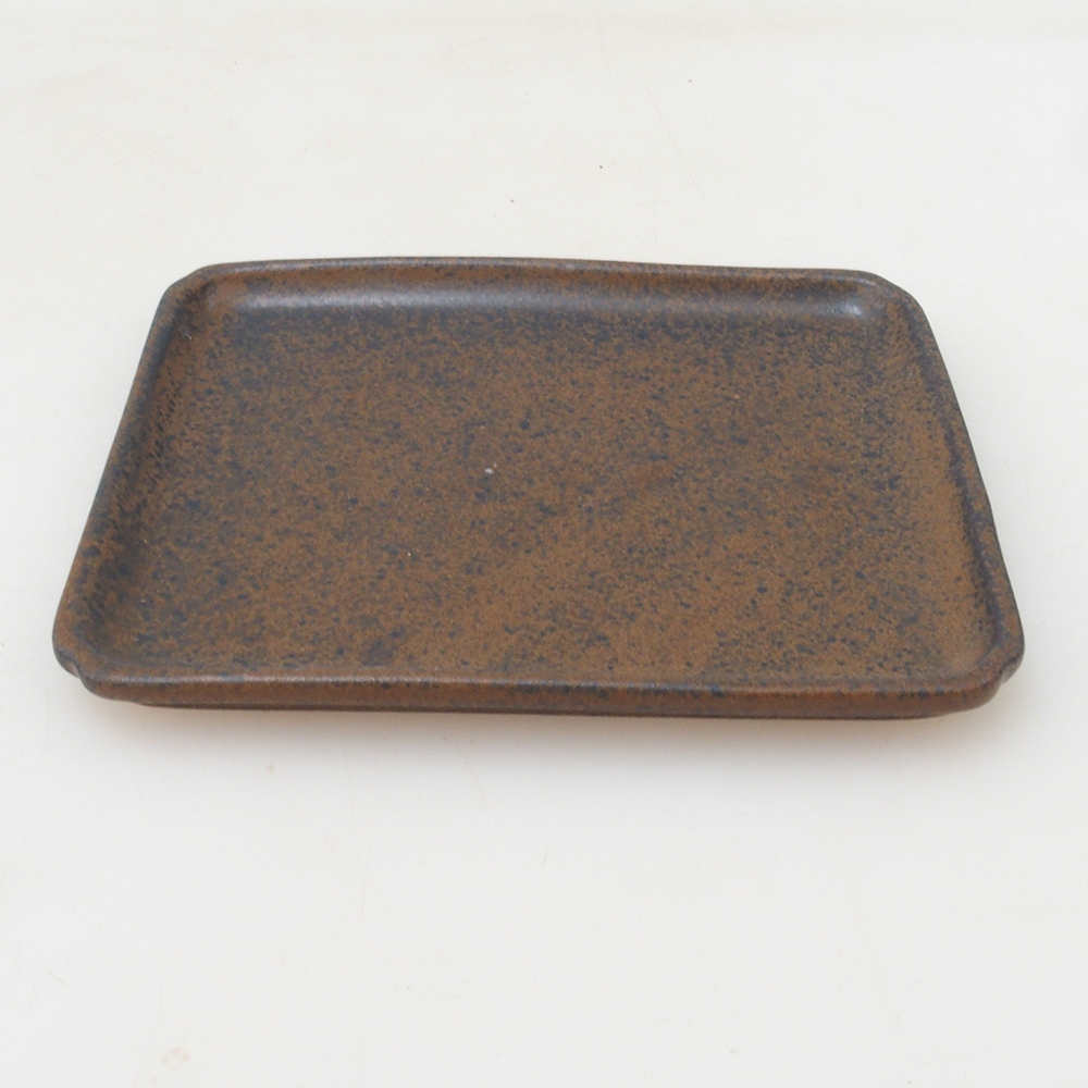Plateau rectangulaire pour bonsaïs D5-M - 12,5 x 10,5 x 1 cm - brun