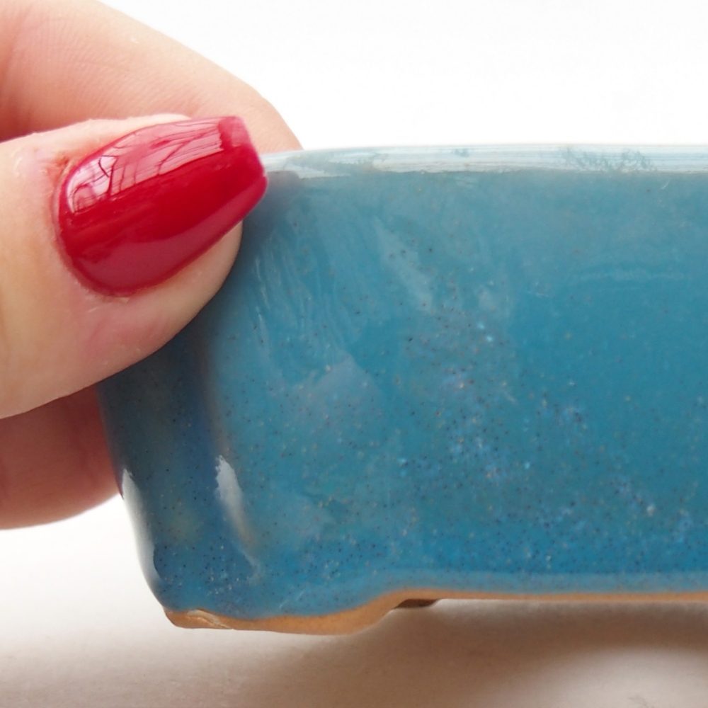 Bol à bonsaï en céramique 10,5 x 8 x 3,5 cm, couleur bleu