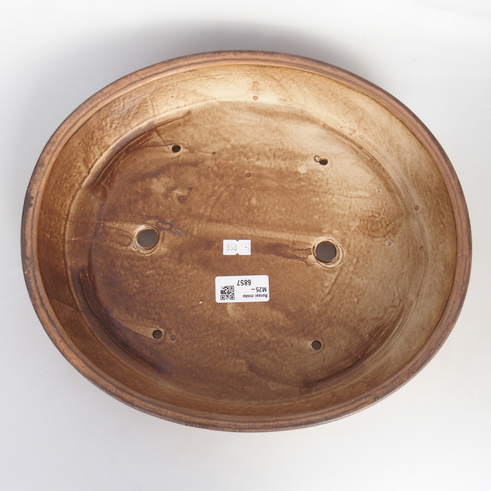 Bol à bonsaï en céramique 31,5 x 27,5 x 6,5 cm, rose