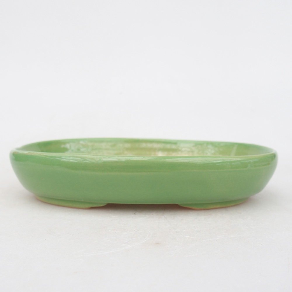 Bol à bonsaï en céramique 13,5 x 10 x 3 cm, vert