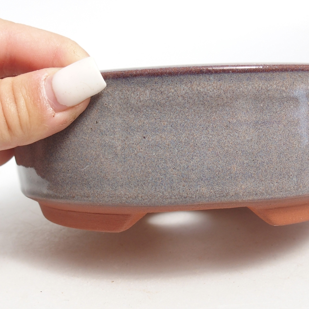 Bol à bonsaï en céramique 15 x 15 x 5 cm, gris