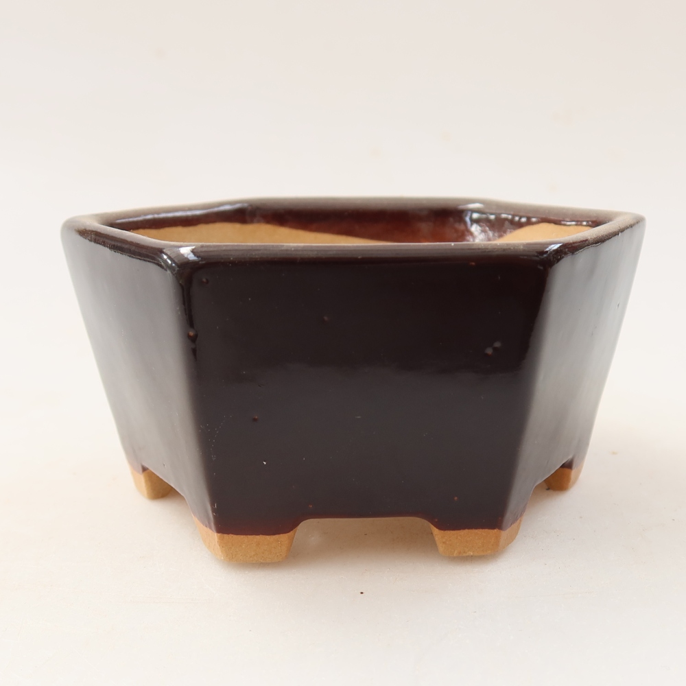 Bol à bonsaï en céramique 10 x 9 x 5 cm, brun