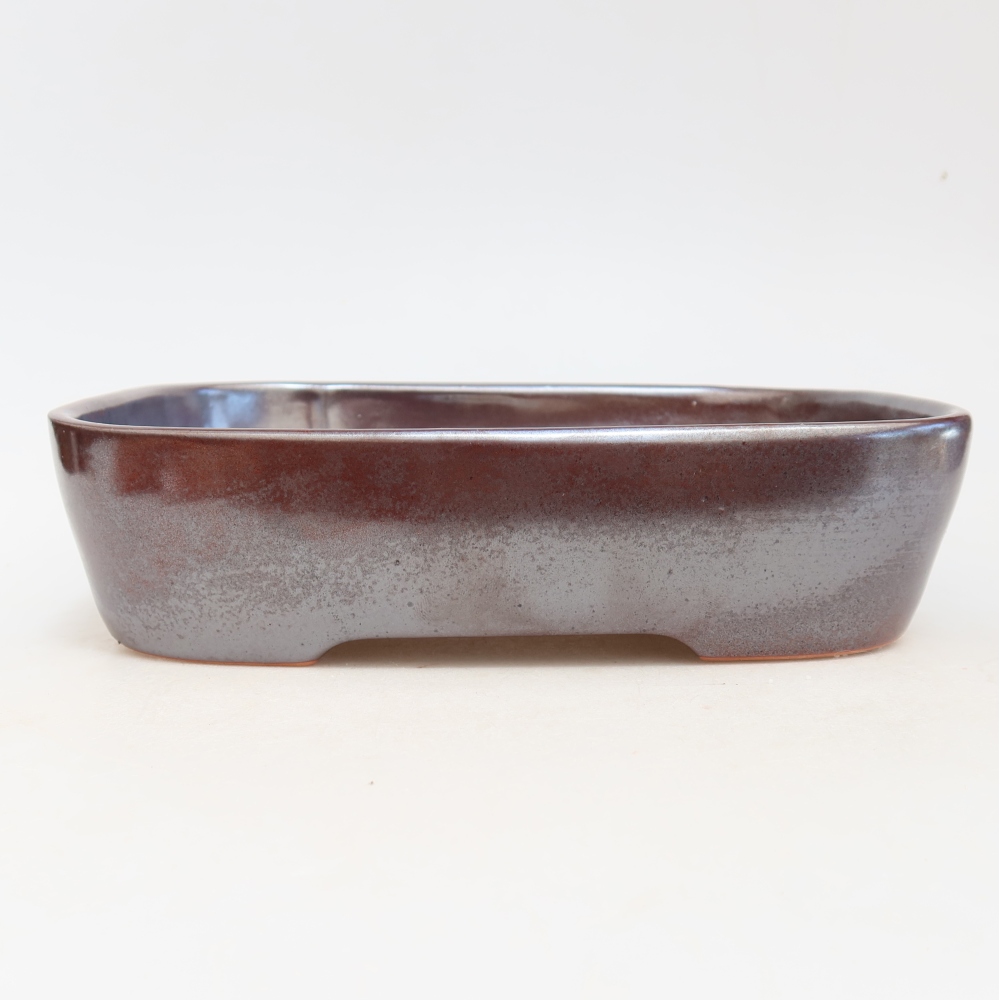 Bol à bonsaï en céramique 23 x 18 x 5,5 cm, bordeaux