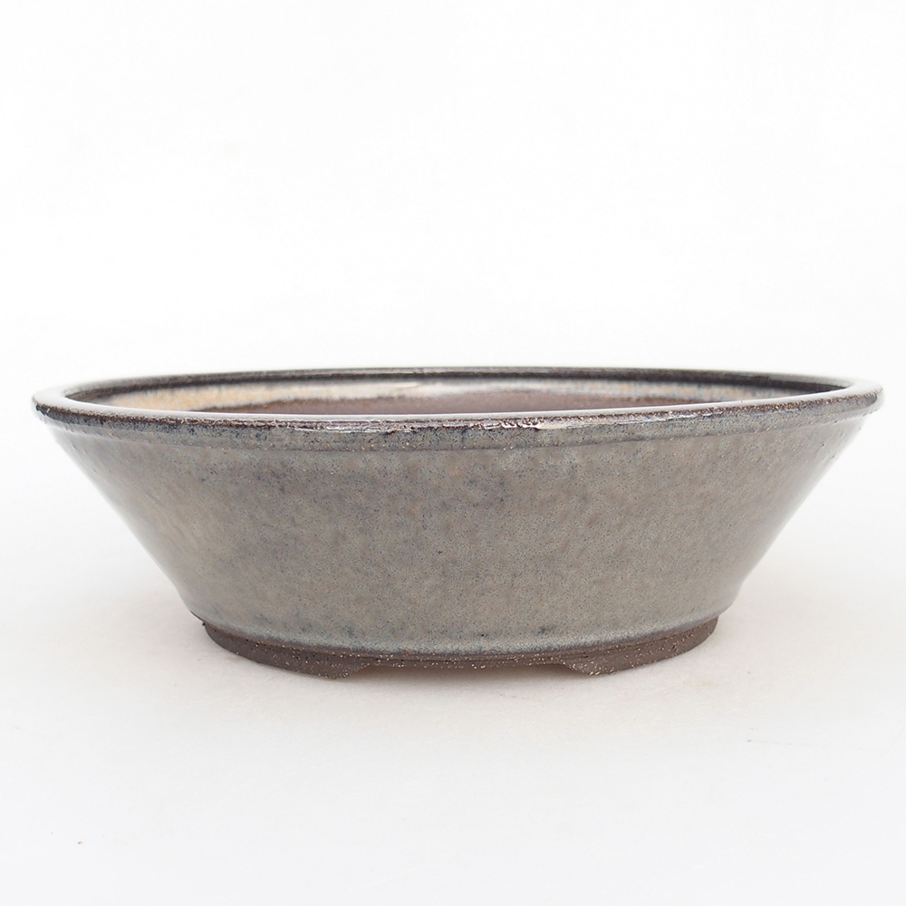 Bol à bonsaï en céramique 19 x 19 x 6 cm, gris