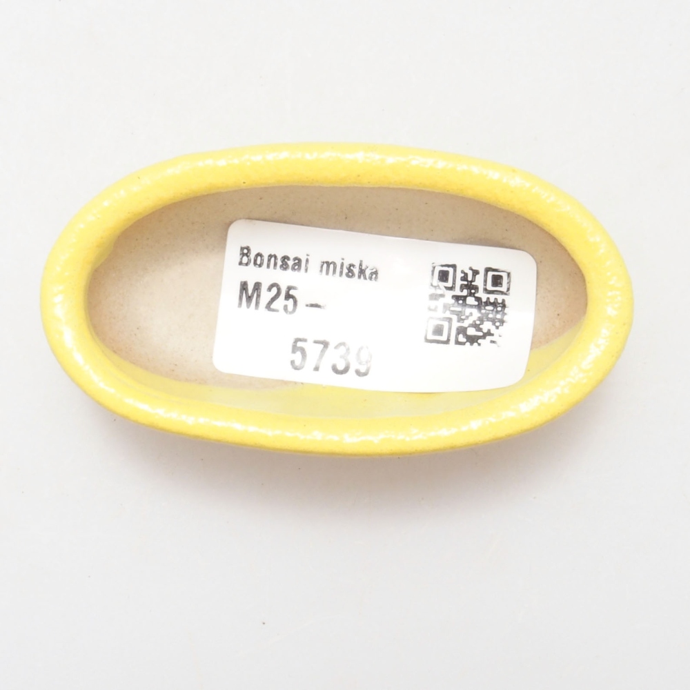 Bol à bonsaï en céramique 6,5 x 3,5 x 2 cm, jaune