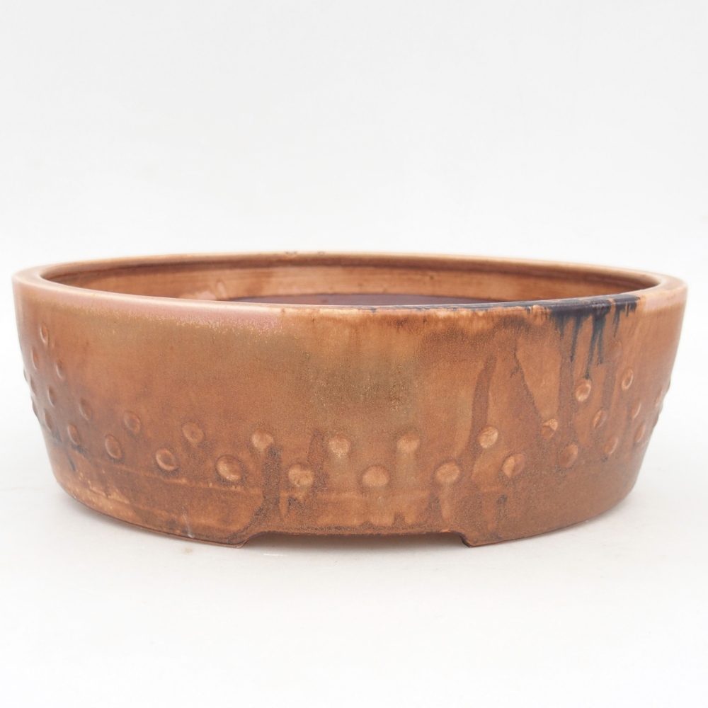 Bol à bonsaï en céramique 24,5 x 24,5 x 7 cm, rose