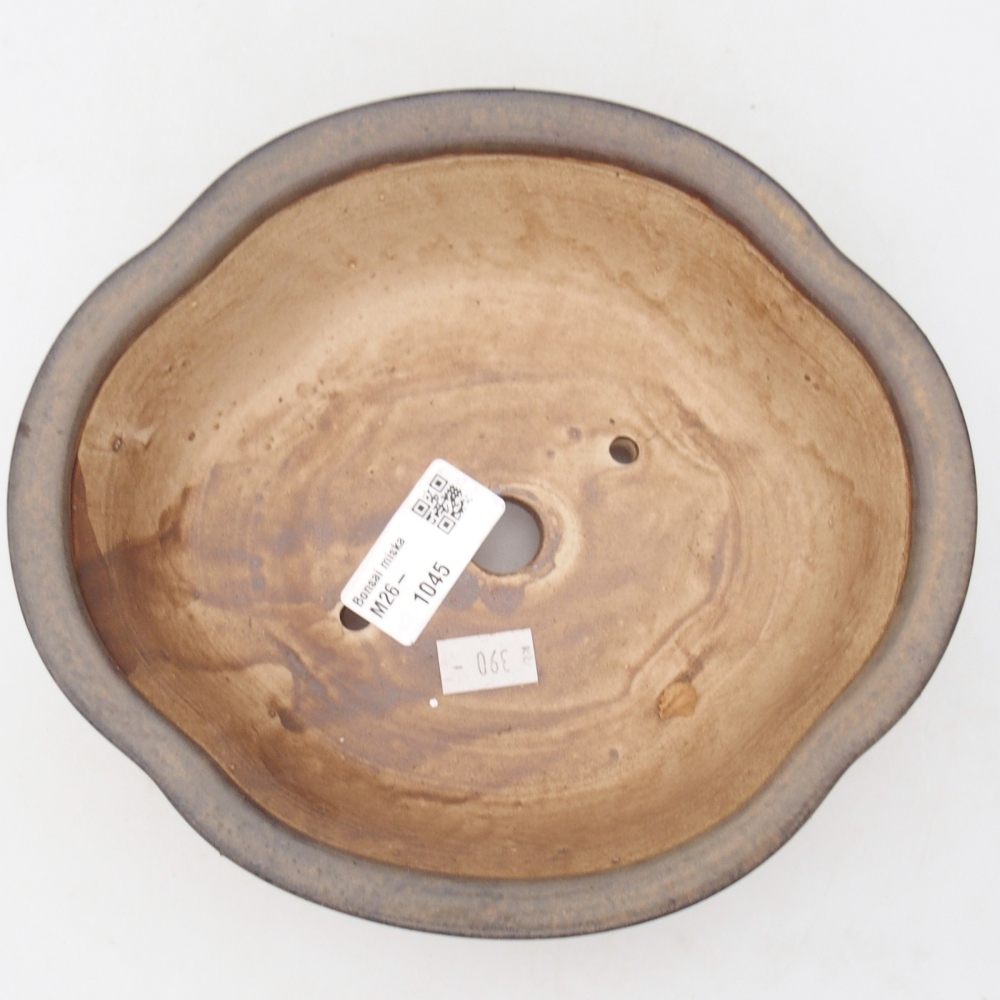 Bol à bonsaï en céramique 18,5 x 17 x 6 cm, brun