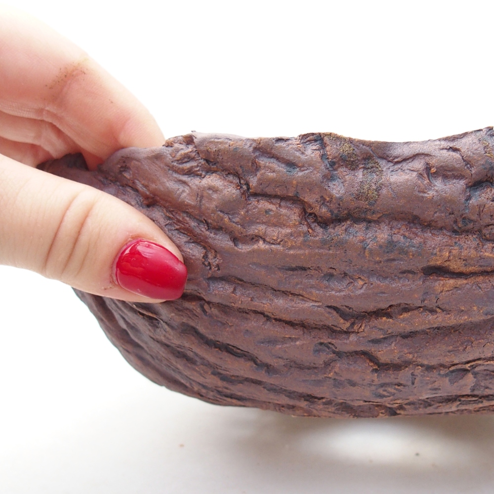 Coquille en céramique 20 x 17,5 x 7 cm , couleur marron