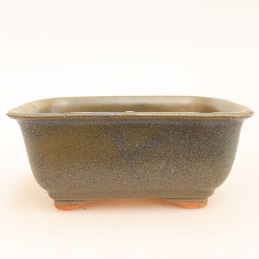 Bol à bonsaï en céramique 13,5 x 10,5 x 6 cm, vert
