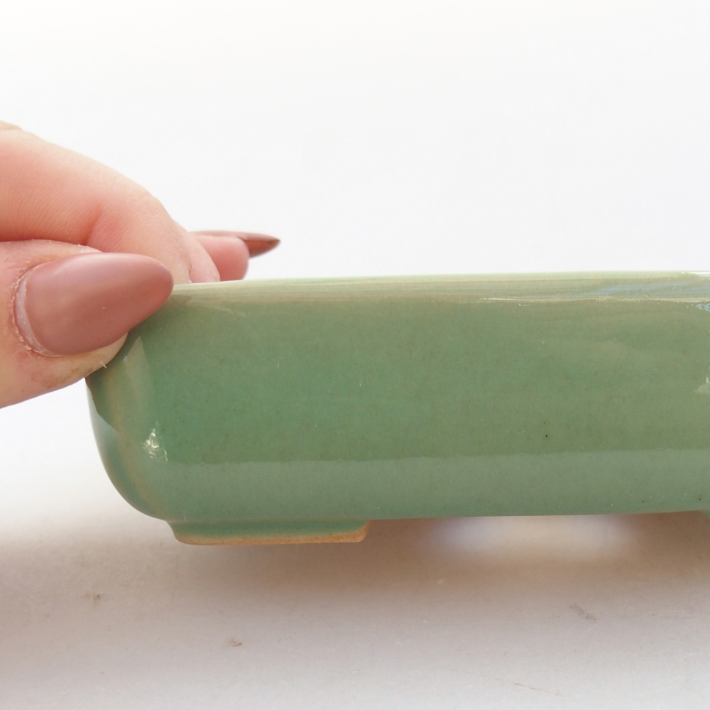 Bol à bonsaï en céramique 11,5 x 9 x 3,5 cm, vert