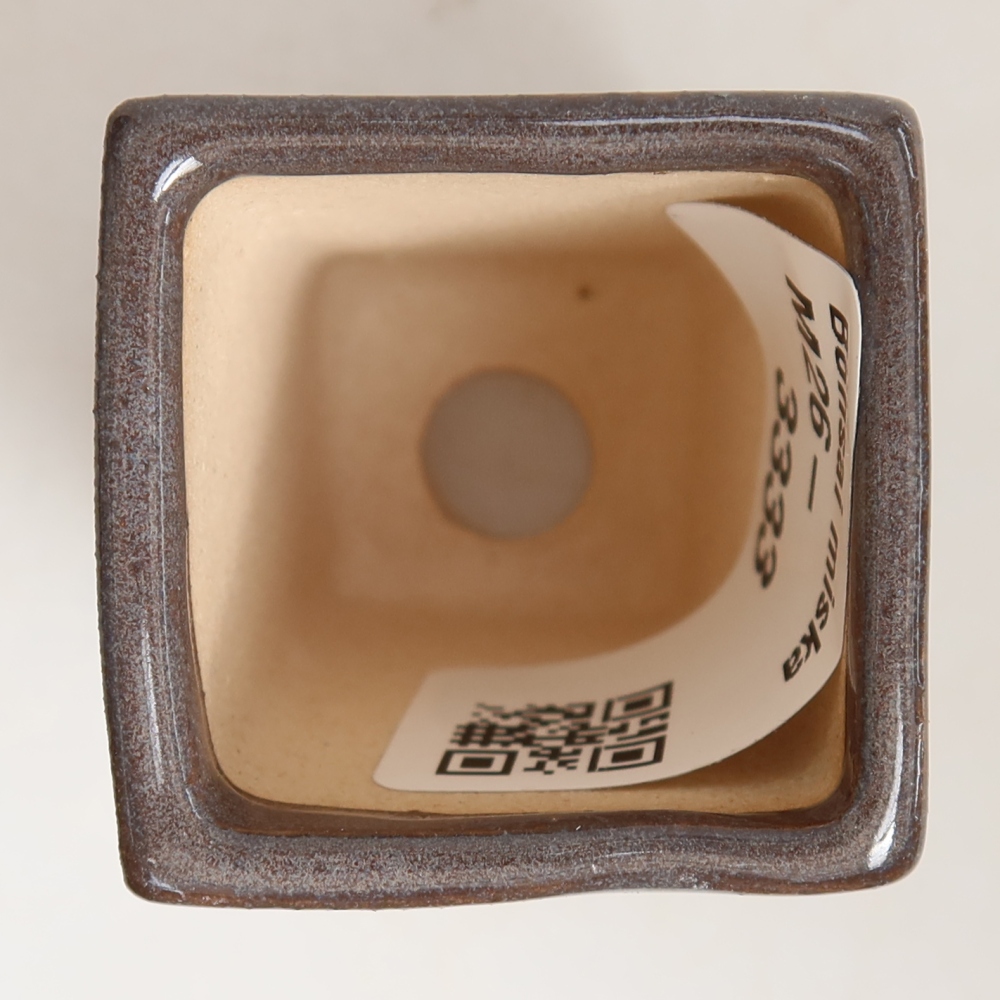 Pot à bonsaï en céramique 3,5 x 3,5 x 5 cm, couleur grise