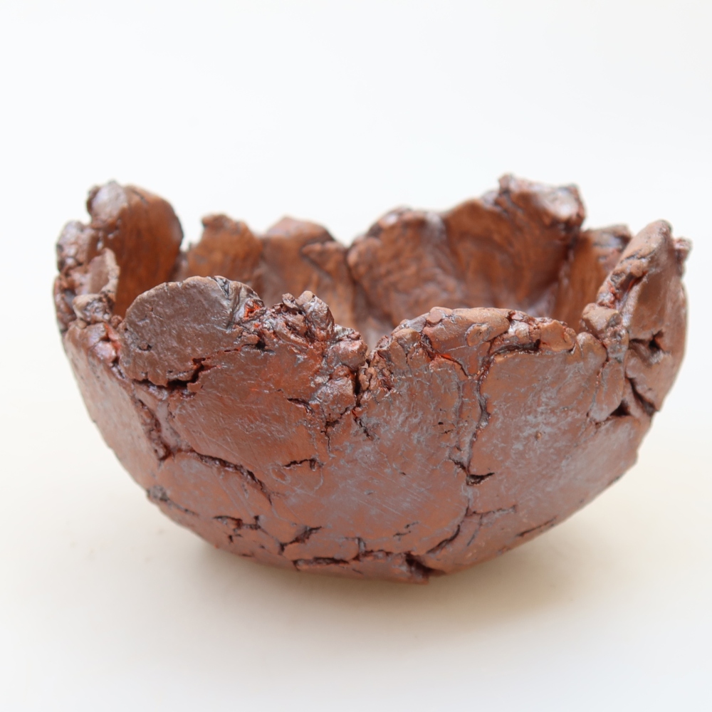Coquille en céramique 10 x 10 x 7 cm , couleur marron