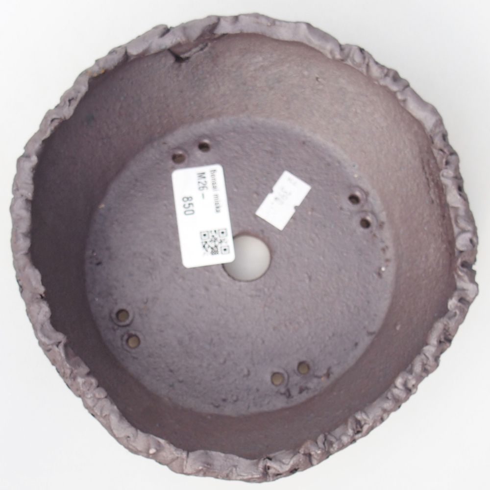 Coupe bonsaï en céramique 16,5 x 16,5 x 5,5 cm, couleur métal