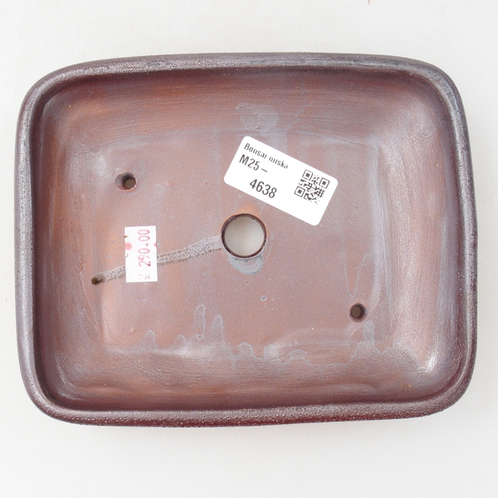 Bol à bonsaï en céramique 17 x 13,5 x 3,5 cm, couleur métal