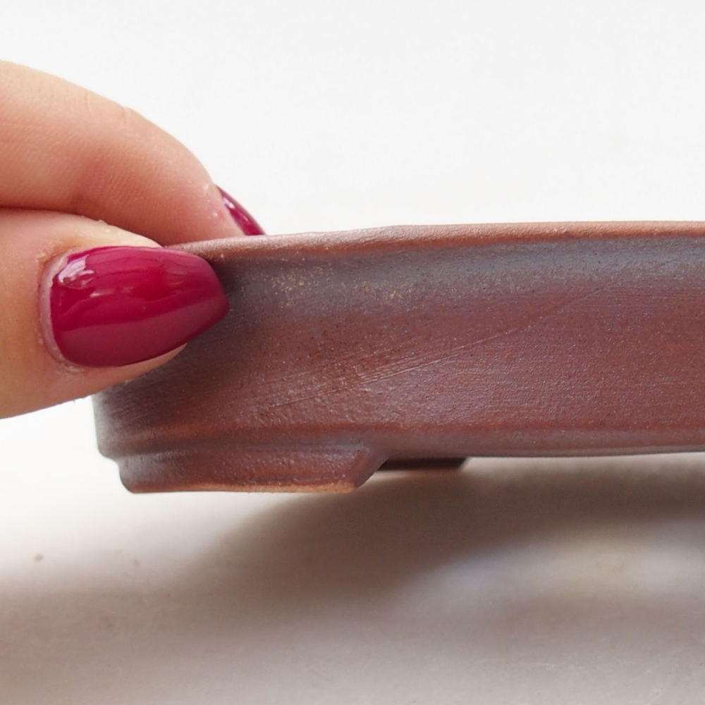 Bol à bonsaï en céramique 12,5 x 10,5 x 2 cm, brun