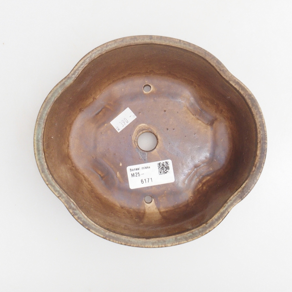 Bol à bonsaï en céramique 10 x 8,5 x 4 cm, brun