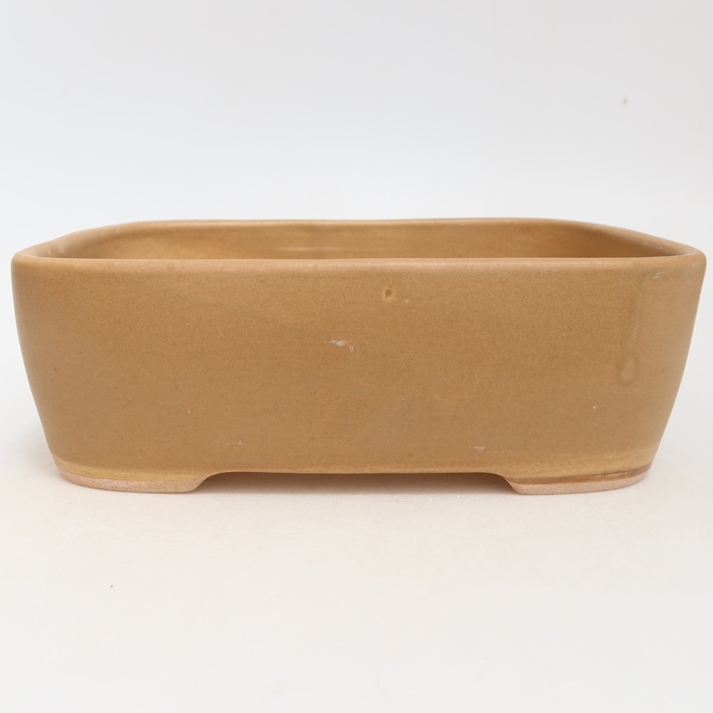 Pot à bonsaï en céramique 23 x 17,5 x 7,5 cm, couleur marron