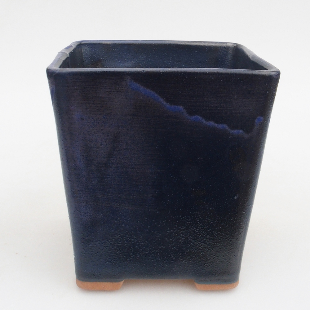 Bol à bonsaï en céramique 10,5 x 10,5 x 10,5 cm, couleur bleu