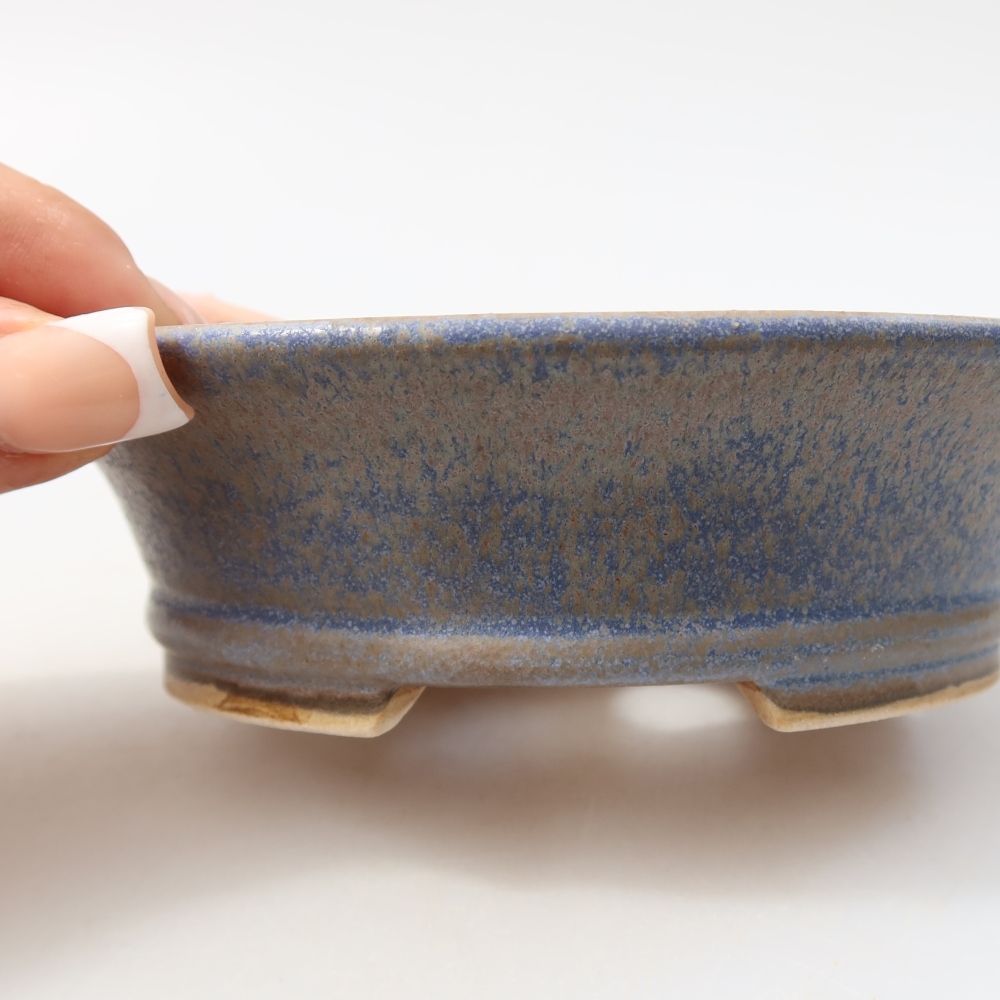 Bol à bonsaï en céramique 12,5 x 11,5 x 4 cm, couleur bleu